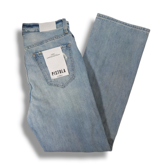 NWT Pistola Cassie Super High Waist Button Fly Straight Leg Jeans Sz. 29x31 - Picture 2 of 14